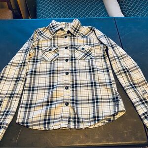 O'Neill Black, baby blue & white Plaid Flannel
